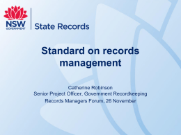 New Standard on records management