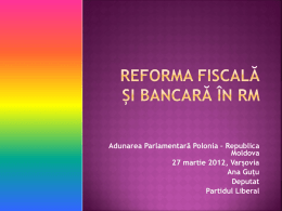 Reforma fiscală și bancară în RM