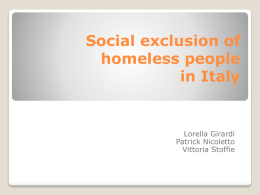 Social exclusion of homeless people in Italy