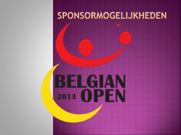 1° Belgian TT Open - Belgian Paralympic Table Tennis Foundation