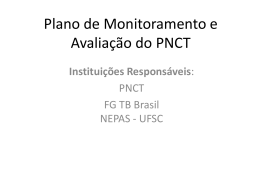 Plano de Monitoramento e Avaliação do PNCT - nepas