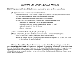 LECTURAS DEL QUIJOTE (SIGLOS XVII-XXI)