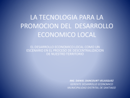 Promoción del Desarrollo Económico Local