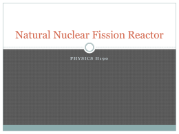 The natural nuclear reactor at Oklo