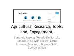 Agriculture research, engagement, & tools