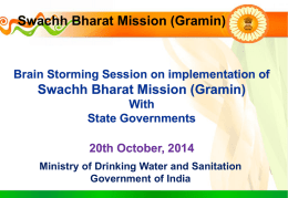 Swachh Bharat Mission (Gramin) - Department of Drinking Water