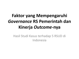 Faktor yang Mempengaruhi Governance RS Pemerintah dan