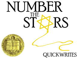 Number the Stars QuickWrites