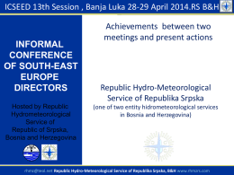 Republic Hydro-Meteorological Service of Republika Srpska, B&H