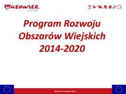 PROW 2014-2020. - Program Rozwoju Obszarów Wiejskich