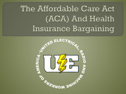 ACA and Health Insurance Bargaining
