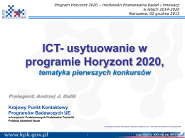 ICT w HORIZON 2020