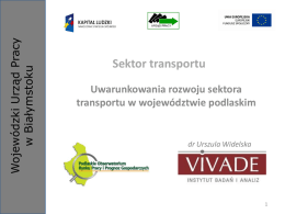 Sektor transportu - Wojewódzki Urząd Pracy w Białymstoku