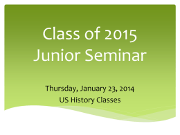 2014 Junior Seminar presentation