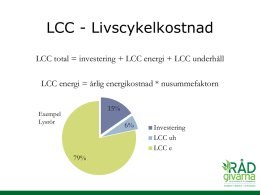 LCC - Livscykelkostnad