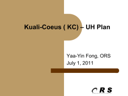Kuali Coeus (KC) - University of Hawaii