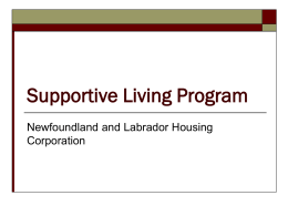 Supportive Living Program - Newfoundland and Labrador Housing