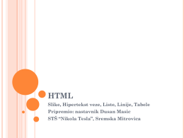 HTML - slike, tabele, liste, linkovi, linije