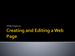 Creating and Editing a Web Page - Webdesign