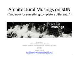Architectural Musings on SDN