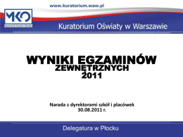 Wyniki egzaminów zewnętrznych 2011
