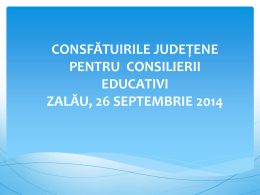 Consfatuirile judetene pentru consilierii educativi - 2014-2015