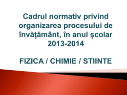 Cadrul normativ - Inspectoratul Şcolar al Judeţului Sibiu