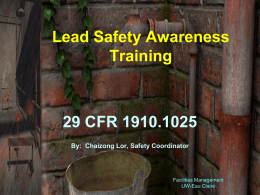 Lead Safety Awareness Training