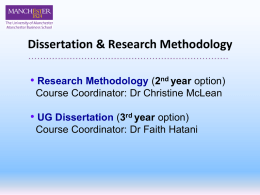 Dissertations / Research Methodology