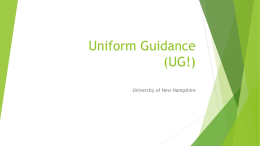 Uniform Guidance - University of New Hampshire