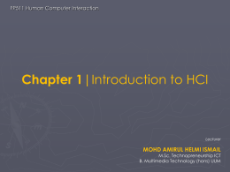 Introduction to HCI