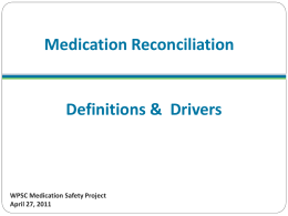 Pharmacy OneSource 2011 Budget - Washington Patient Safety