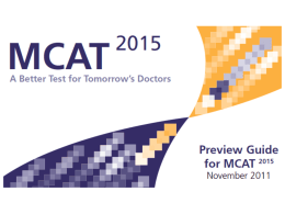 MCAT 2015 Exam: Preparation