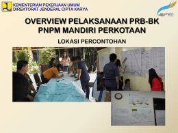 Overview Pelaksanaan PRB-BK bahan TOT Bogor Okt 14
