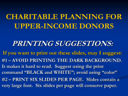 Charitable Planning for Upper