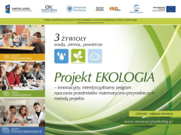 Prezentacja - Projekt Ekologia w szkole