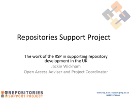 The work of the RSP in supporting repository development in the UK
