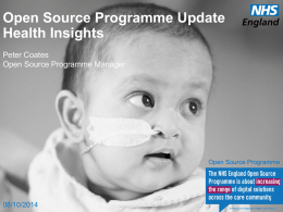 Peter Coates Open Source Programme Updated