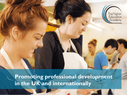 Promoting professional development in the UK and internationally