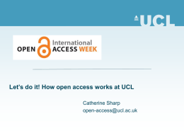 How open access works at UCL
