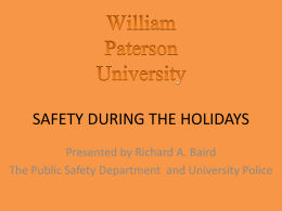 Holiday Safety Tips - William Paterson University