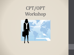 CPT/OPT Workshop