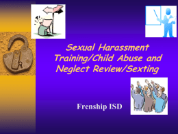 Sexual Harassment Training 2014-2015