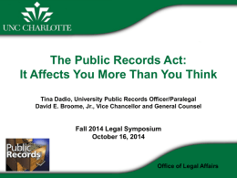 The Public Records Act - Office of Legal Affairs