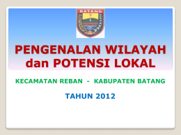 PENGENALAN WILAYAH dan POTENSI LOKAL