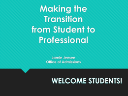 Making the transition from Student to professional