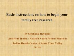 Basic instructions on how to begin your family tree