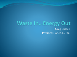 Waste-to-Energy - Wilson Community College