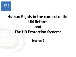 Session 1 - HR and the UN Reform