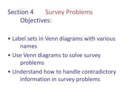 2.4 Survey Problems Objectives: